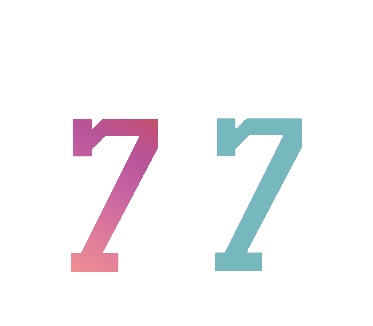 Number 7 Chenille Patch