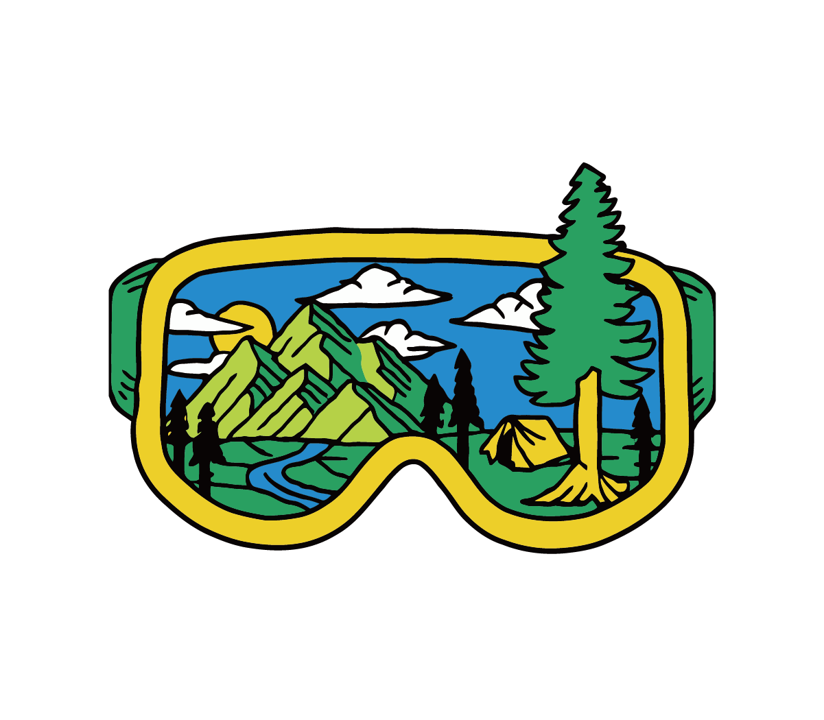 Ski Goggles Mountain Patch