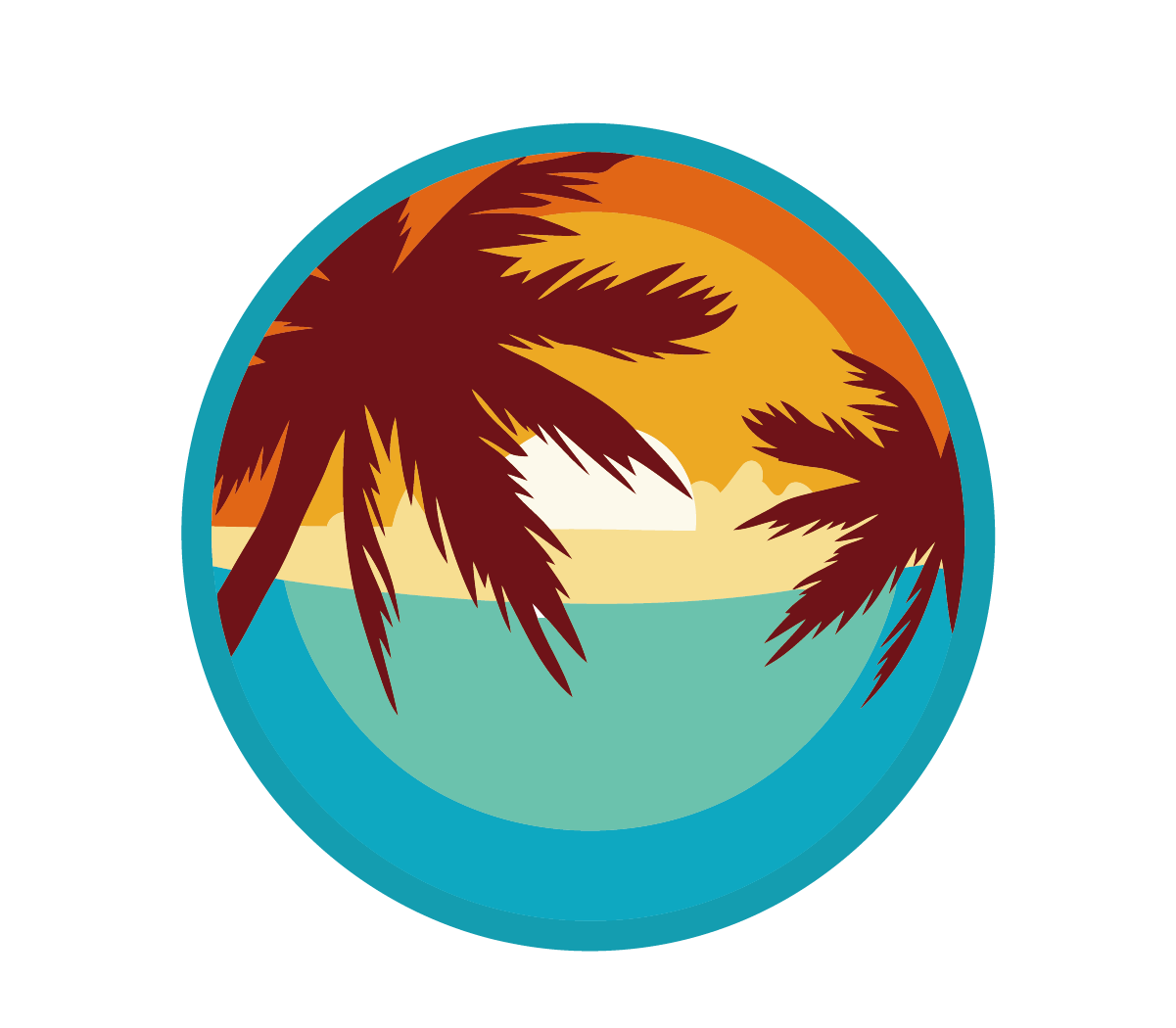 Tropical Sunset Palm Patch