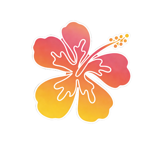 Orange Hibiscus Flower Patch