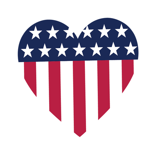American Flag Heart Glitter