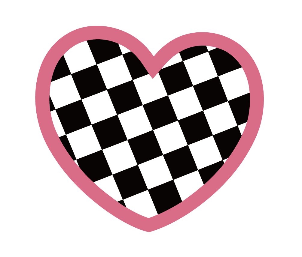 Checkered Heart Pink