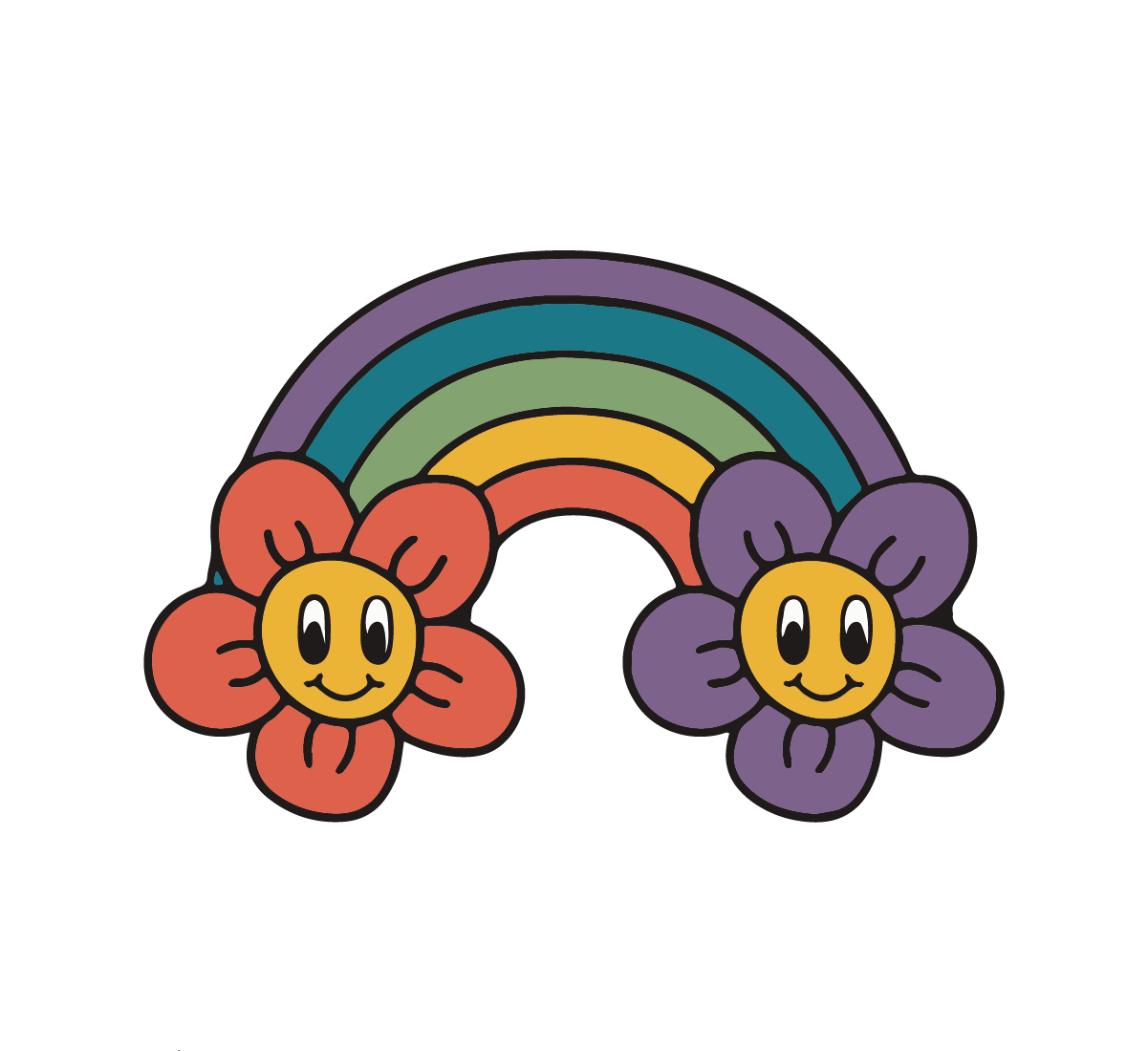 Rainbow Happy Flowers