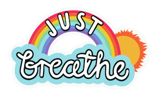 Just Breathe Rainbow Badge
